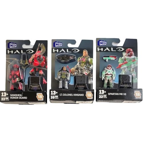 Mega Construx Halo Heroes Series 18 Complete Set of 5 Buildable Action Figures from DKW59-963H Release
