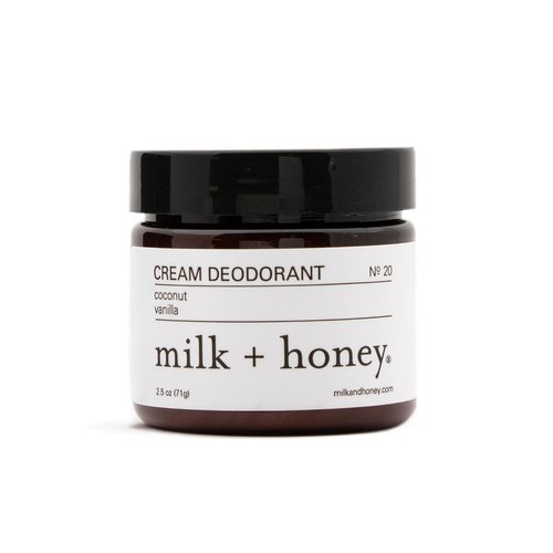 milk + honey Cream Deodorant No. 20, Aluminum Free Deodorant with Coconut and Vanilla, Natural Deodorant for Women and Men, 2.5 Oz