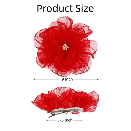 6 Pcs Flower Hair Clips for Women Summer Flower Clips Cute Flower Alligator Clips Fashion Hawaiian Flowers Hairpin Wedding Holiday Hair Accessories for Girls
