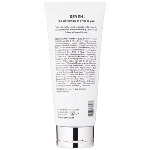 SEVEN Hair Care Cubica Clarifying Shampoo for Women & Men, Detox and Minimize Dry Scalp + Buildup with Rosemary, Eucalyptus & Rose Hip Oil, Cruelty Free, Sulfate Free, Made in USA, 7 oz