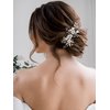 SWEETV Handmade Silver Bridal Hair Comb Clip for Wedding Hair Accessories for Brides,Wedding Hair Pieces for Brides Women