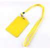 yueton 10pcs Vertical Style Leather Business ID Badge Card Holder, Name Card Business Card Holder Tag with Long Neck Strap Band Lanyard (Yellow)