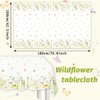 3Pcs Flower Tablecloth-Wildflower Party Decorations Spring Plastic Table Covers Flower Party Supplies for Baby Shower, Birthday,Picnic