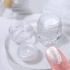 2Pcs White Chrome Nail Powder Moonlight Pearl Powder for Nails, Magic Clear Pearlescent Aurora Mirror Effect Gel Nail Glitter Powder Nails Art Design 0.5/Jar