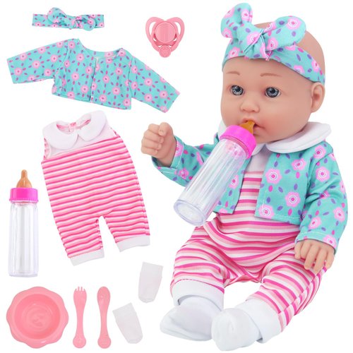 UNICORN ELEMENT 12 Inch Baby Doll with Doll Clothes and Accessories Set, 12” New Born Baby Dolls Included Feeding Bottle, Pacifier, First Baby Doll for Toddlers Ages 3+