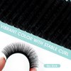 NATUHANA Round Eyelash Extensions 0.07mm D Curl Russian Classic Lash 12mm Single Size Tray False Lashes Supplies,Classic Individual Lash Extensions 16Rows/Case Matte Black (12mm, black;0.07 D)