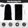 12 Pcs Shoe Bags for Travel Shoe Dust Bags Black Duster Flannel Shoe Pouch Washable Shoe Covers with Drawstring Breathable for Home Luggage, 8 x 17 Inch
