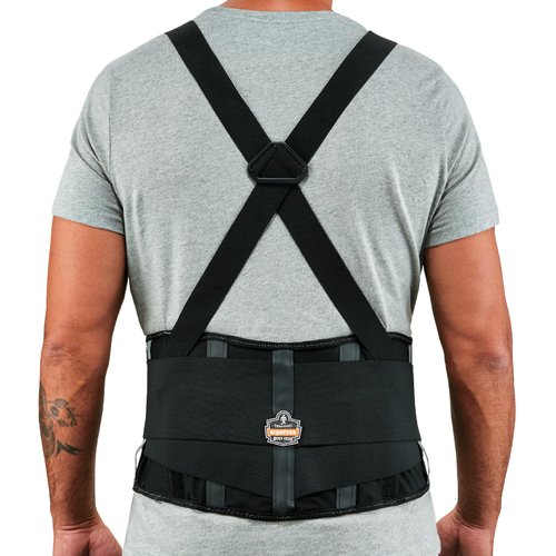Ergodyne ProFlex 2000SF Back Support Brace, 8.5" Spandex, V-Shape Design and Patented Stays for Added Support, XS , Black