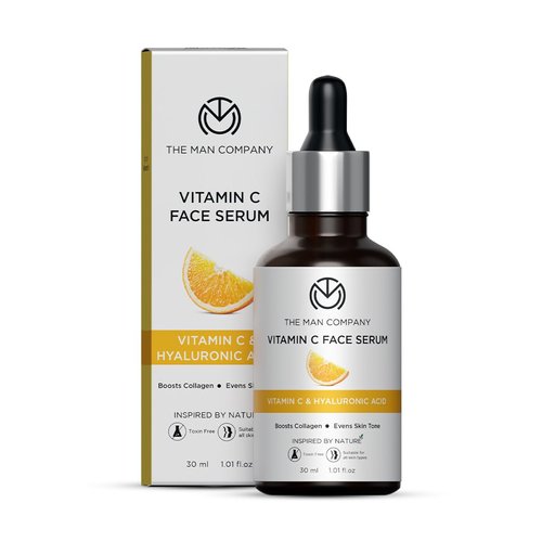 The Man Company 40% Vitamin C Face Serum With Hyaluronic Acid | Boosts Collagen | Glowing & Brightening Skin | Soft, Smooth & Supple | All Skin Types -30ml