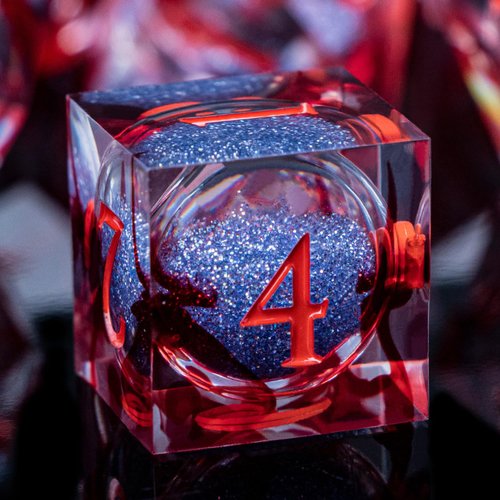 ARUOHHA Liquid Core DND Dice Set, Vampire Sharp Edged Dice for Dungeons and Dragons, Handmade RPG Resin Dice, Blood Red Polyhedral D&D Dice with Gift Box, Role Playing Dice Set D20 D12 D10 D8 D6 D4