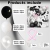 Jobkoo Black and White Balloon Arch Kit Bow Pearl White Black Latex Balloons Garland with Pink Bow Balloons for Girls Women Coquette Bachelorette Baby Bridal Shower Birthday Wedding Party Decorations