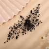 Aimimier Bridal Black Crystal Hair Comb Black Rhinestone Hair Vine Side Comb Prom Party Festival Wedding Hair Accessories for Women (Black)