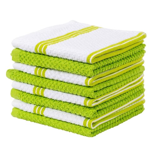 Living Fashions 8 Pack Dish Cloths for Washing Dishes - 100% Cotton Absorbent Dish Towels Size 12" x 12" - Perfect Dish Rags for Washing Dishes - Kitchen Rags and Washcloths for Dishes