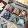6 Pcs Velvet Storage Bag Dice Storage Bag Drawstring Tarot Card Holder Bag Jewelry Pouch Enthusiasts Hand Gift Bags, 7.1 x 5.9 Inches 6 Styles (Floral Style)