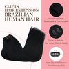 GOO GOO Clip in Hair Extensions Real Human Hair, 16inch 120g 7Pcs, 1 Jet black, Remy Human Hair Extensions Clip ins for Women, Natural Human Hair