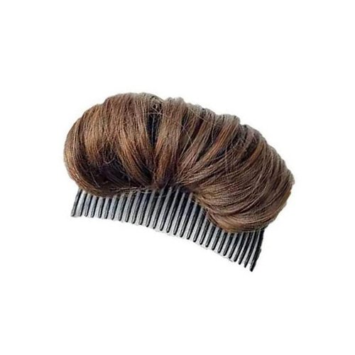 1Pcs Womens Hair Bun Invisible False Hair Clip Bump It Up Volume Hair Base Fluffy Princess Styling Increased Hair Pad Styling Insert Tool Hair Accessories (Light Brown)