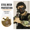 AOUTACC Airsoft Protective Gear Set, Half Face Mesh Mask with Ear Protection and Tactical Goggles for Adult Men Women BBS Paintball Shooting CS Survival Games Cosplay (DD)