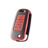 CHATYYD for Chevy Key Fob Cover, Soft TPU Leather Key Fob Case for Chevrolet Camaro Cruze Equinox Malibu Trailblazer Impala Sonic Buick Cascada Encore Car key Accessories (Red)