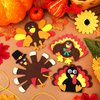 MTLEE 12 Sets Thanksgiving Turkey Craft Kits, Foam Turkey Necklace Craft Kit, DIY Turkey Necklace Thanksgiving Crafts for Kids Halloween Thanksgiving Party Favors Holiday Activities, 4 Styles