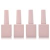 Teensery 4 Pcs 10ml Matte Glass Nail Polish Bottles Empty Refillable Gel Nail Polish Bottles Nail Varnish Vials Containers with Brush Cap for Nail Art, Pink