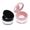 AKOAK 2 Pcs Capacity 20 ml(0.67 oz) Empty Reusable Plastic Loose Powder Compact Container DIY Makeup Powder Case with Sponge Powder Puff,Mirror and Elasticated Net Sifter (Small mesh face)