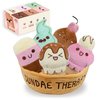 Cute Plushies for Emotional Support – Sundae Therapy Ice Cream Plush Set– Cute Plush Toy Gifts for Girlfriend - Food Plushies for All Ages - Funny Gifts for Women - Includes 5 Dolls & Carrying Basket