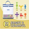BUNMO Suction Bath Toys 24pcs | Connect, Build, Create | No Mold Bath Toy | Hours of Fun & Creativity | Stimulating & Addictive Sensory Suction Toy | No Hole Bath Toy | Mold Free Bath Toys