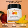 Forgge Focus Energy Drink Powder - Lion’s Mane, Alpha-GPC, L-Theanine and Nootropics for Focus - Vitamins + Electrolytes - Natural Caffeine, Sugar Free (Peach Mango)