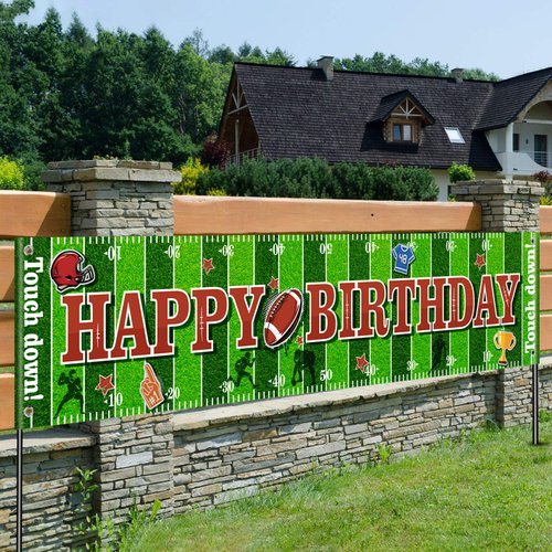 Football Birthday Party Decorations Birthday Sports Themed Backdrop Banner Supplies Super Football Game Fan Supplies Game Sports Fan Birthday Party Supplies Favors (70.8 x 15.7 Inch)