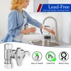 Tee Stop Valve Add-A-Tee Valve 3/8 Compression Faucet T Adapter for Dishwasher Glass Rinser Washing Machine(3/8x3/8x3/8)