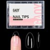 GAOY Medium Almond Nail Tips, 240Pcs Soft Pre-shaped Acrylic Nail Tips, 12 Sizes Clear Full Cover Fake Press on Nails Tips, Nail Extension Tips