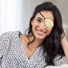 3 Pieces Silk Eye Patch Elastic Lazy Eye Patch Adult Adjustable Single Eye Patch with Elastic Strap (Leopard, Champagne, Peach)