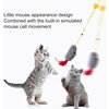 YuanHolumid Grey and Red Interactive Cat Toy, Hanging Self-Play Little Mouse Shaped Toys Cat Toy, Built-in Sound, Relieve Boredom, Hanging Squeak Mouse Stretchy Feather Plush Cat Toy Grey