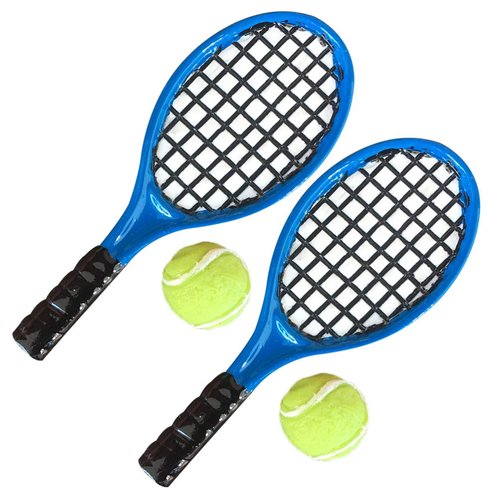 1:12 Miniature Tennis Racket and Ball Set Dollhouse Decoration Accessories 4pcs