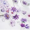Mini Scrapbooks Laptop Stickers, Doraking Boxed Purple Flowers Decorative Stickers for Scrapbooking Suitcase Junk Journaling Planners Laptops Phone Case Crafts