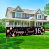 16th Birthday Decorations Sweet 16 Banner Party Supplies, Rose Gold Happy Sweet Sixteen Birthday Party Decor for Girl, 16 Year Old Birthday Yard Sign for Indoor Outdoor