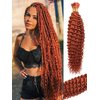 Human Braiding Hair 1 Bundle 100g 18 Inch Deep Water Wave Bulk Human Hair for Braiding No Weft 10A Brazilian Virgin Curly Human Hair Extensions for Boho Braids Wet and Wavy Ginger Braiding Hair