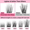 Miuffue Lash Clusters 72 PCs Cluster Lashes DIY Eyelash Extensions Super Thin Band Soft Mixed Tray Wispy Individual Lashes Eyelash Clusters (Fluffy, C-8-16mix)