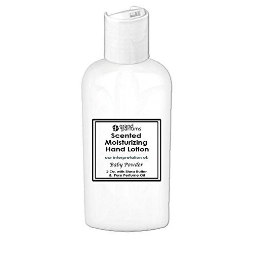 Grand Parfums 2 Oz Moisturizing Hand Lotion with Shea Butter (Baby Powder) Scented Hand Cream Spa Product, Travel Size Paraben Free