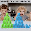 SEISSO Stack Cups, Stacking Cup Set Classic Stack Training Game Toys for Boys Girls Kids Stacking Cups (12 Pack Green)