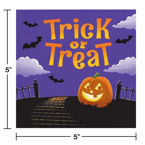 Creative Converting Haunted Mansion Beverage Napkins, 5", Multi-color