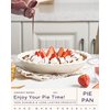 getstar Ceramic Pie Pan, 9 inch Pie Dish for Baking, Non-Stick, Oven & Dishwasher Safe, Farmhouse Decor Quiche Baking Dish, Pie Plate, Deep Dish Pie Pan (Embossed Stripes)
