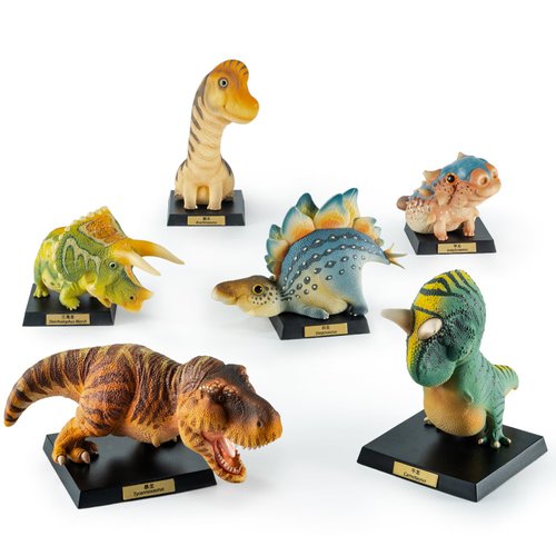 BEEMAI The Chubby Ancient Creatures Series 6PCs (Set of 6 No Repeat) Blind Box Figures, Random De...
