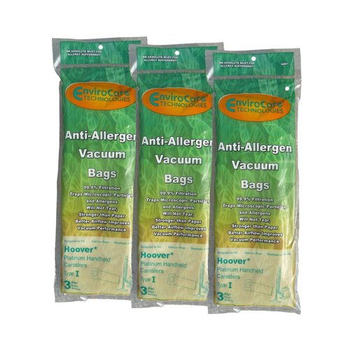 EnviroCare Replacement Allergen Vacuum Cleaner Dust Bags made to fit Hoover Type I Canisters 9 Pack