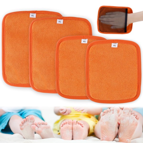 4pcs Sand Wipe Off Mitts, Parent-Child Beach Sand Remover Gloves, Skin-Friendly Beach Sand Cleaner, Microfiber Quick Sand Wipe Towel for Summer Vacation Beach Must Haves