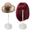 Wig Stand 1PC Adjustable Height Portable Wig Holder Stands Non-Slip Wig Head Holders Sturdy Plastic Wig Head Stand for Multiple Wigs and Hats Styling Drying Display (White)
