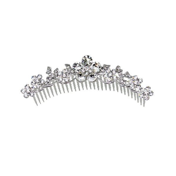 Faship Gorgeous Clear Rhinestone Crystal Floral Hair Comb Bridal Wedding Party