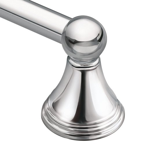 Moen Preston Collection Chrome 24-Inch Single Bathroom Towel Bar, Wall Mounted Towel Hanger for Bath or Kitchen, DN8424CH