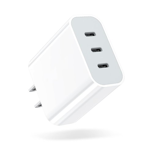 USB C Charger, Amoner 35W 3-Port iPhone Fast Charger Block, iPhone Cube Adapter with PD 3.0 Power Delivery Compatible with iPhone 16/16 Pro/15/14/13/12/11/SE/XS, Galaxy, Pixel 4/3 and More