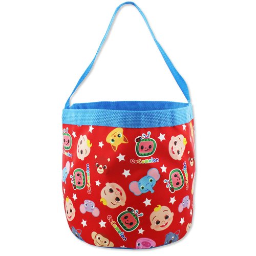 CoComelon Collapsible Nylon Basket Bucket Tote Bag (Red, One Size)